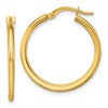 10K Polished Round Hoop Earrings