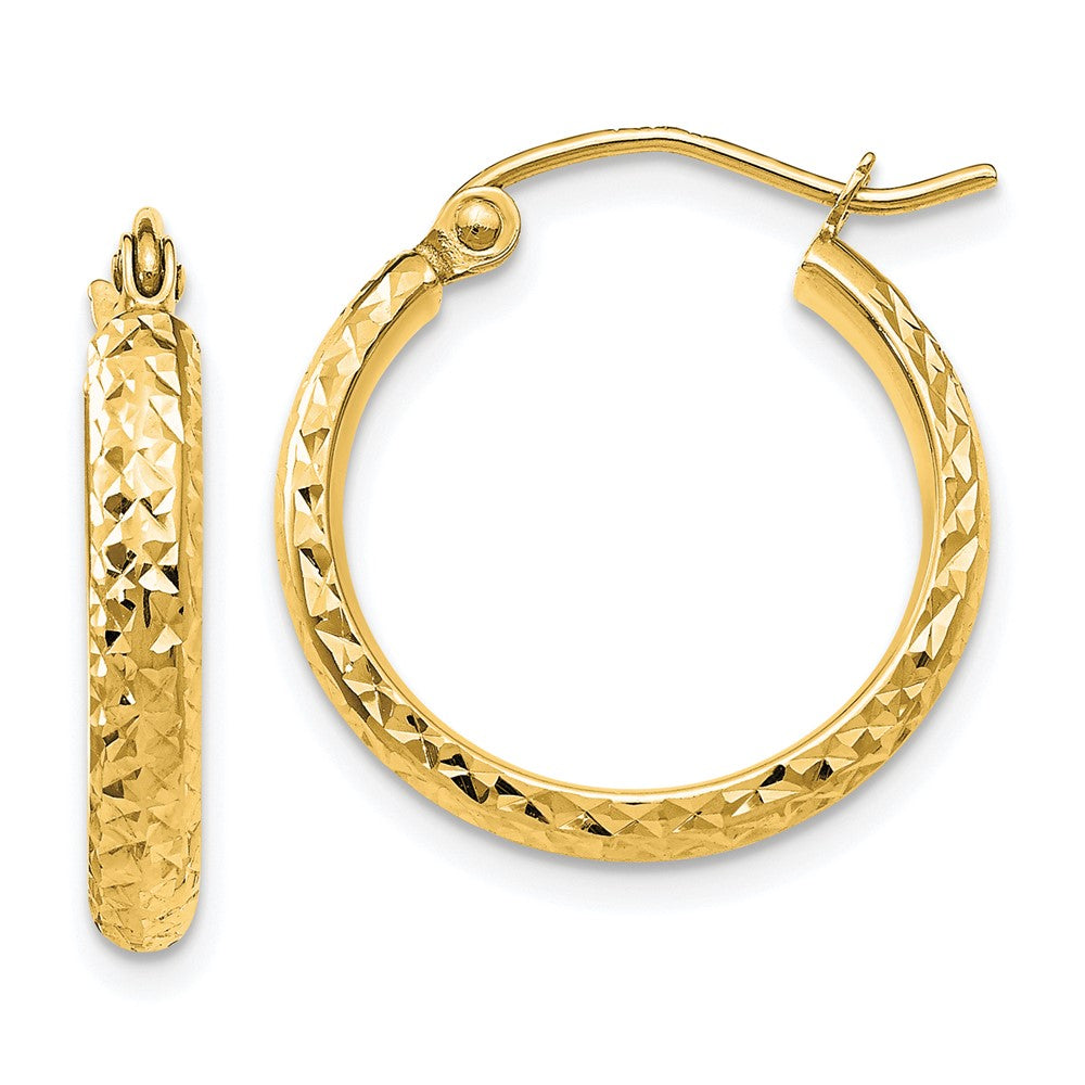 10k D/C 2.8x18mm Hollow Hoop Earrings