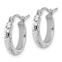 Load image into Gallery viewer, 10k White Gold D/C 2.8x15mm Hollow Hoop Earrings
