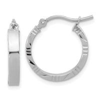 Load image into Gallery viewer, 10k White Gold Small 3mm D/C Edge Polished Hoop Earrings
