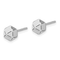 Load image into Gallery viewer, 10K White Gold Polished Geometric Ball Post Earrings
