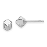 Load image into Gallery viewer, 10K White Gold Polished Geometric Ball Post Earrings
