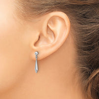 Load image into Gallery viewer, 10K White Gold Polished Post Dangle Earrings
