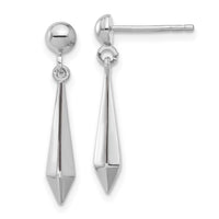 Load image into Gallery viewer, 10K White Gold Polished Post Dangle Earrings
