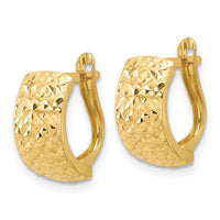 Load image into Gallery viewer, 10K Polished and Diamond-cut Omega Back Earrings

