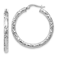 Load image into Gallery viewer, 10K ForeverLite White Gold Polished and Textured Earrings
