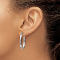 Load image into Gallery viewer, 10K ForeverLite White Gold Polished and Textured Earrings
