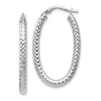 Load image into Gallery viewer, 10K ForeverLite White Gold Polished and Textured Earrings
