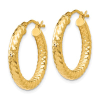 Load image into Gallery viewer, 10K ForeverLite Polished and Textured Hoop Earrings
