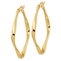 Load image into Gallery viewer, 10K Polished Twisted Square Hoop Earrings
