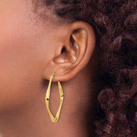 Load image into Gallery viewer, 10K Polished Twisted Square Hoop Earrings
