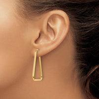 Load image into Gallery viewer, 10K Polished Geometric Shape Hoop Earrings
