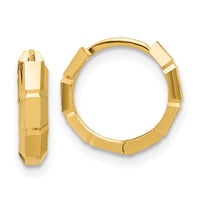 Load image into Gallery viewer, 10K Polished and Diamond-cut Huggie Hoop Earrings
