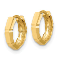 Load image into Gallery viewer, 10K Polished and Diamond-cut Huggie Hoop Earrings
