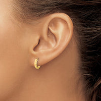 Load image into Gallery viewer, 10K Polished and Diamond-cut Huggie Hoop Earrings
