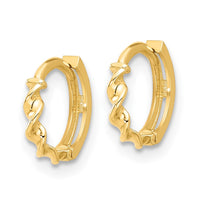 Load image into Gallery viewer, 10K Polished Twisted Huggie Hoop Earrings
