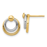 Load image into Gallery viewer, 10K Two-tone Polished Post Dangle Earrings
