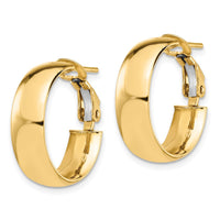 Load image into Gallery viewer, 10K Polished Omega Back Hoop Earrings
