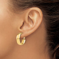 Load image into Gallery viewer, 10K Polished Omega Back Hoop Earrings
