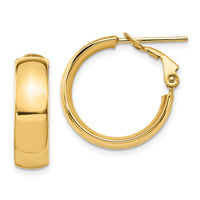 Load image into Gallery viewer, 10K Polished Omega Back Hoop Earrings
