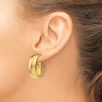 Load image into Gallery viewer, 10K Polished Omega Back Hoop Earrings

