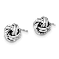 Load image into Gallery viewer, 10K w/White Rhodium Polished Love Knot Post Earrings
