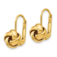 Load image into Gallery viewer, 10K Polished Love Knot Leverback Earrings
