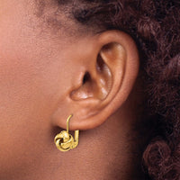 Load image into Gallery viewer, 10K Polished Love Knot Leverback Earrings

