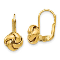 Load image into Gallery viewer, 10K Polished Love Knot Leverback Earrings
