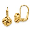 10K Polished Love Knot Leverback Earrings