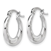 Load image into Gallery viewer, 10K White Gold Polished and Grooved Hoop Earrings

