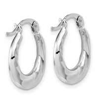 Load image into Gallery viewer, 10K White Gold Polished and Grooved Hoop Earrings
