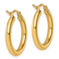 Load image into Gallery viewer, 10k Polished 2.5mm Lightweight Tube Hoop Earrings

