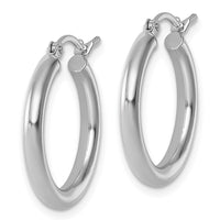 Load image into Gallery viewer, 10k White Gold Polished 2.5mm Lightweight Tube Hoop Earrings
