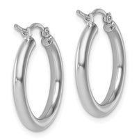 Load image into Gallery viewer, 10k White Gold Polished 2.5mm Lightweight Tube Hoop Earrings
