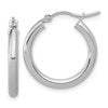 10k White Gold Polished 2.5mm Lightweight Tube Hoop Earrings