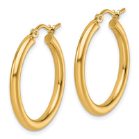Load image into Gallery viewer, 10k Polished 2.5mm Lightweight Tube Hoop Earrings
