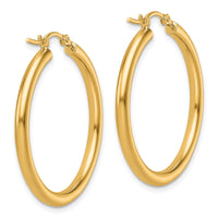 Load image into Gallery viewer, 10k Polished 2.5mm Lightweight Tube Hoop Earrings
