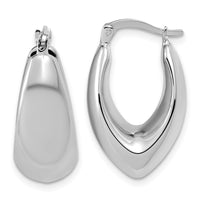 Load image into Gallery viewer, 10K White Gold Polished Hoop Earrings
