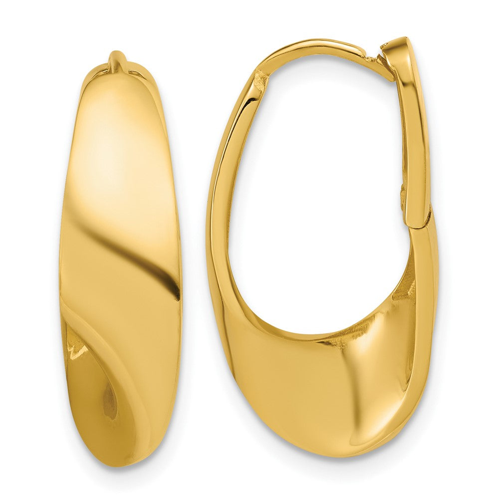 10K Polished Fancy Hinged Hoop Earrings