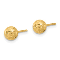 Load image into Gallery viewer, 10K Polished/Satin and Diamond-cut Ball Post Earrings
