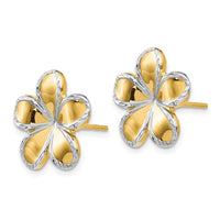 Load image into Gallery viewer, 10K w/Rhodium Flower Post Earrings
