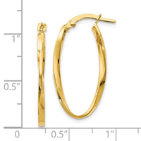 Load image into Gallery viewer, 10K Twisted Oval Hoop Earrings
