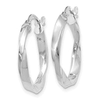 Load image into Gallery viewer, 10K White Gold Polished Twisted Hoop Earrings
