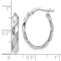 Load image into Gallery viewer, 10K White Gold Polished Twisted Oval Hoop Earrings
