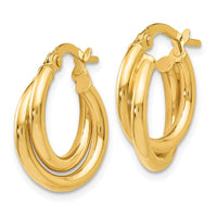Load image into Gallery viewer, 10K Polished Twisted Double Hoop Earrings
