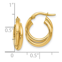 Load image into Gallery viewer, 10K Polished Twisted Double Hoop Earrings
