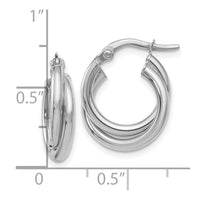 Load image into Gallery viewer, 10K White Gold  Polished Twisted Double Hoop Earrings
