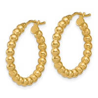 Load image into Gallery viewer, 10K Polished Beaded Round Hoop Earrings
