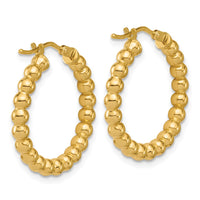 Load image into Gallery viewer, 10K Polished Beaded Round Hoop Earrings
